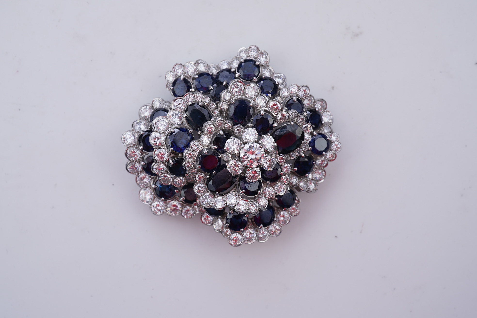 Vourakis, a sapphire and diamond demi-parure, mid-late 20th century